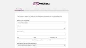 El asistente de configuración de WooCommerce.